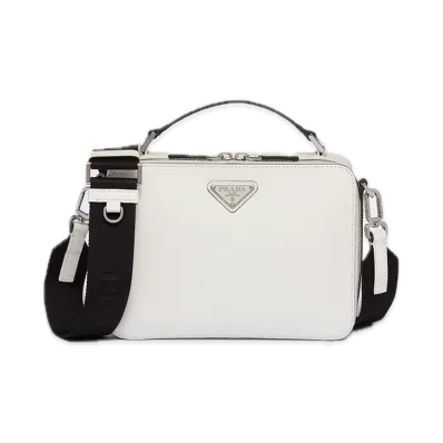 PRADA Brique Saffiano Leather Bag "White"