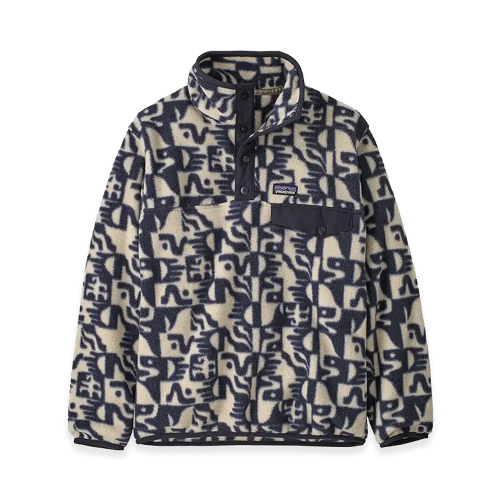 Patagonia Kids Lightweight Synchilla Snap-T Pullover "Mother Tree/Oar Tan"