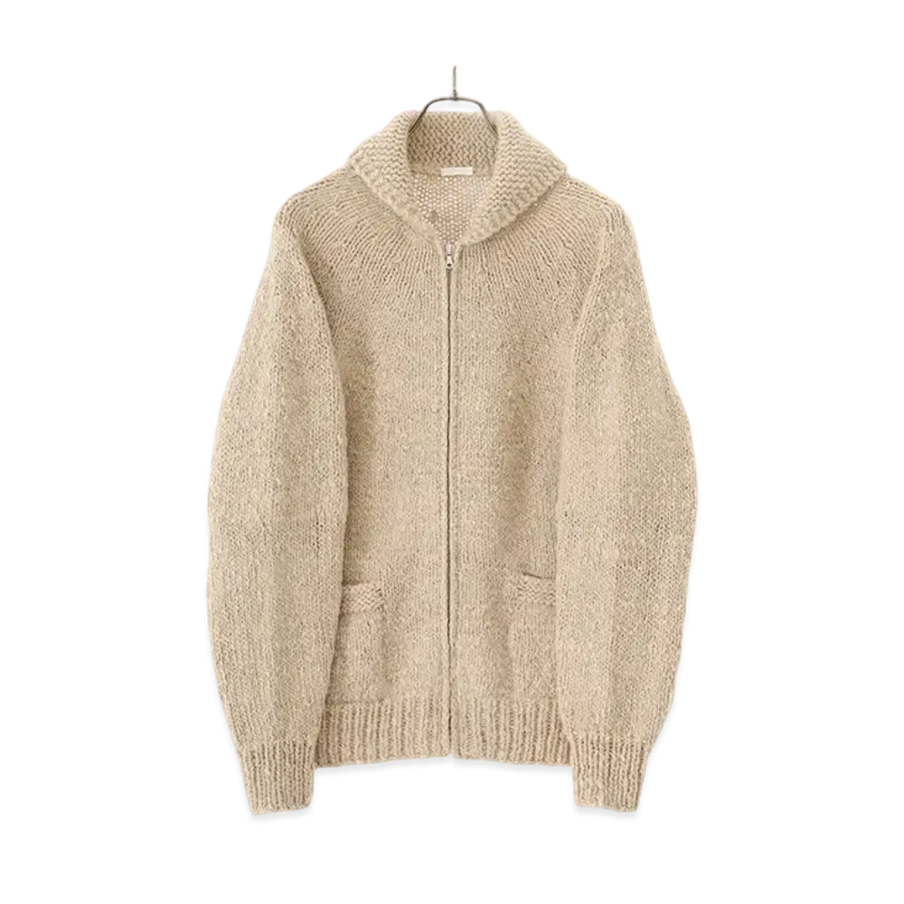 COMOLI Handspun Cashmere Cowichan Knit "Ecru"