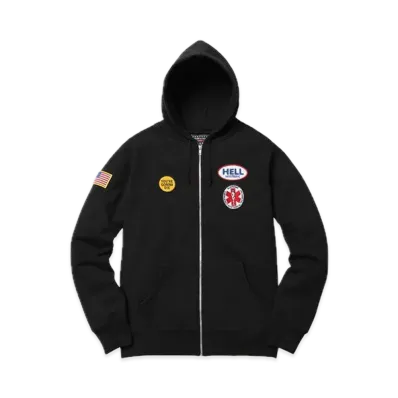 Supreme x HYSTERIC GLAMOUR Patches Zip Up Sweatshirt"Black"
