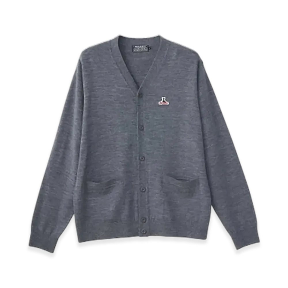 HYSTERIC GLAMOUR Speak No Evil Patch Cardigan "Top Gray"
