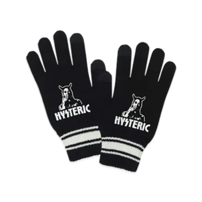 HYSTERIC GLAMOUR Speak No Evil Knit Gloves "Black"