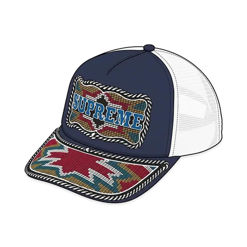 Supreme Western Embroidered Mesh Back 5-Panel "Navy"