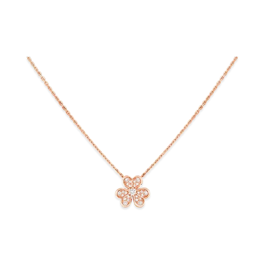 Van Cleef & Arpels Frivole pendant mini model "18K Rose gold/Diamond"