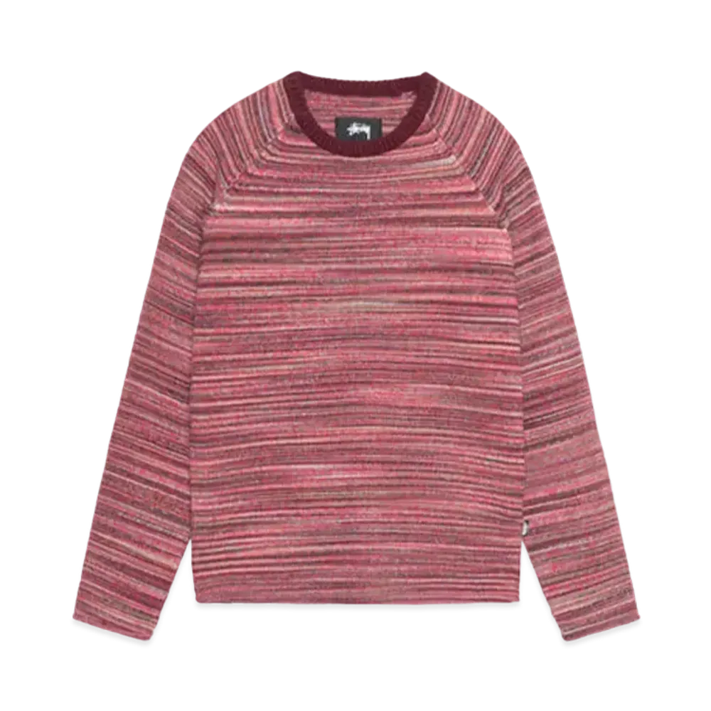 Stussy Textured Contrast Collar Crew "Red Multl"