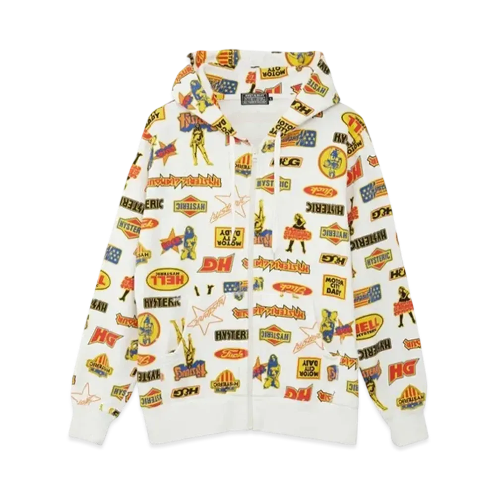 HYSTERIC GLAMOUR Rock City Pattern Hoodie "Black"