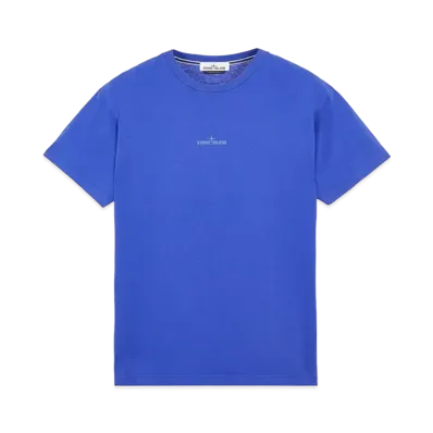 Stone Island 2NS83 COTTON JERSEY, 'MIXED MEDIA TWO' PRINT_SLIM FIT "Periwinkle"