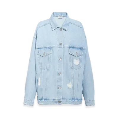 MIU MIU Women's Denim Blouson Jacket "Blue"