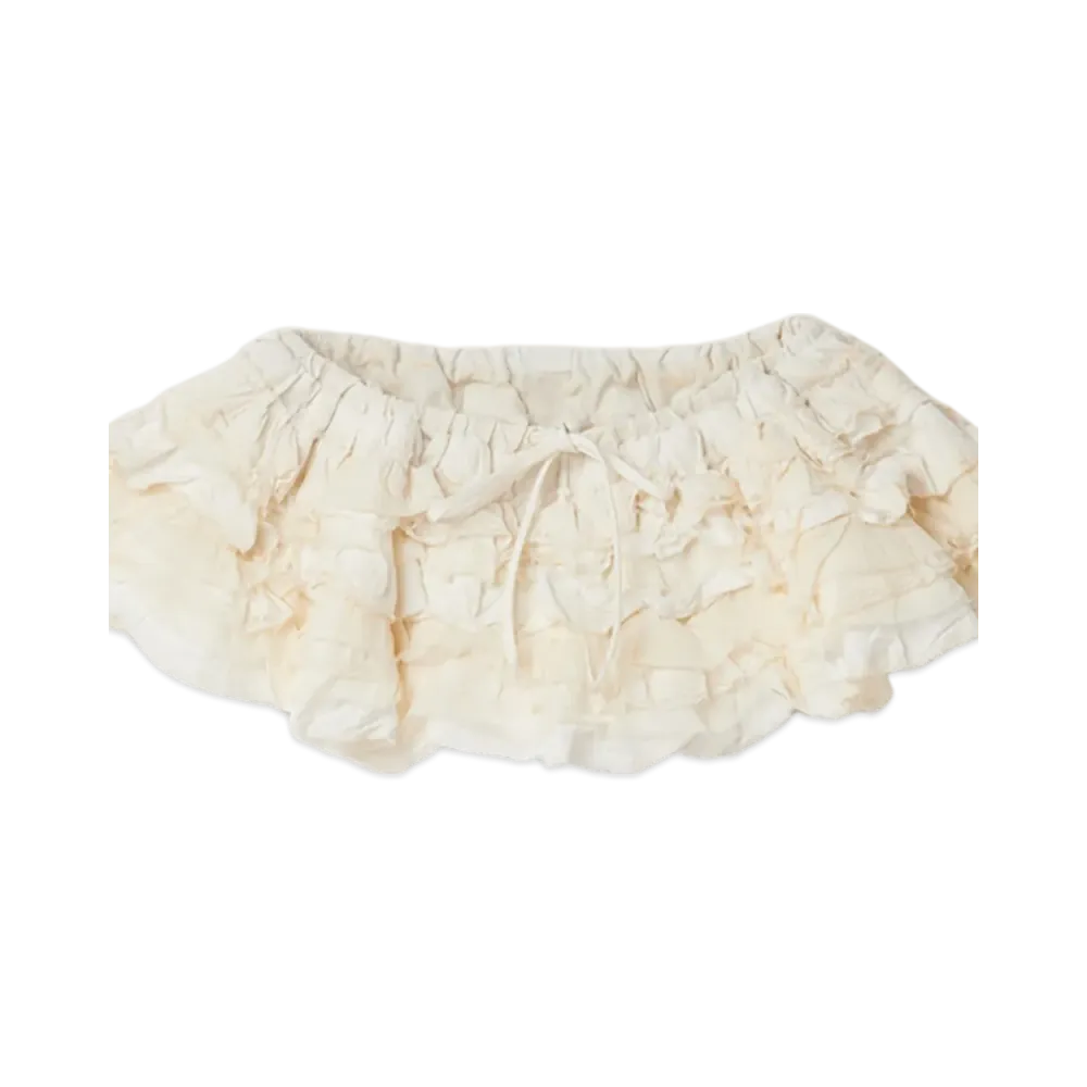 MIU MIU Slubbed Canvas Mini Skirt "Ivory"