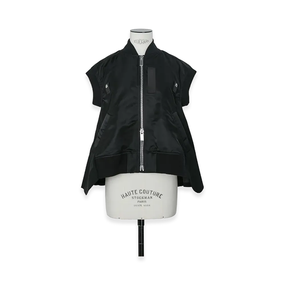 sacai Women's Nylon Twill x Wool Suiting Vest "Black"