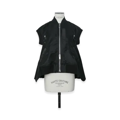 sacai Women's Nylon Twill x Wool Suiting Vest "Black"
