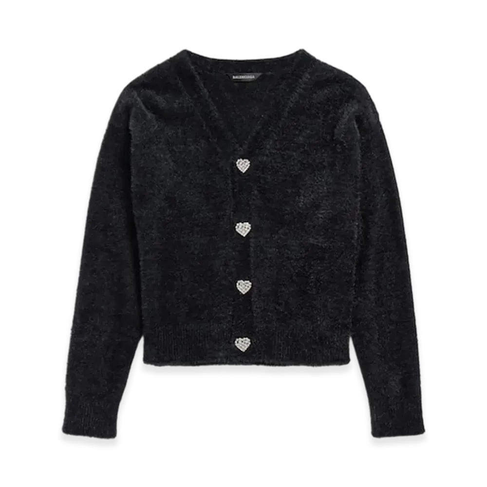 BALENCIAGA Women's Fluffy Cardigan "Black"