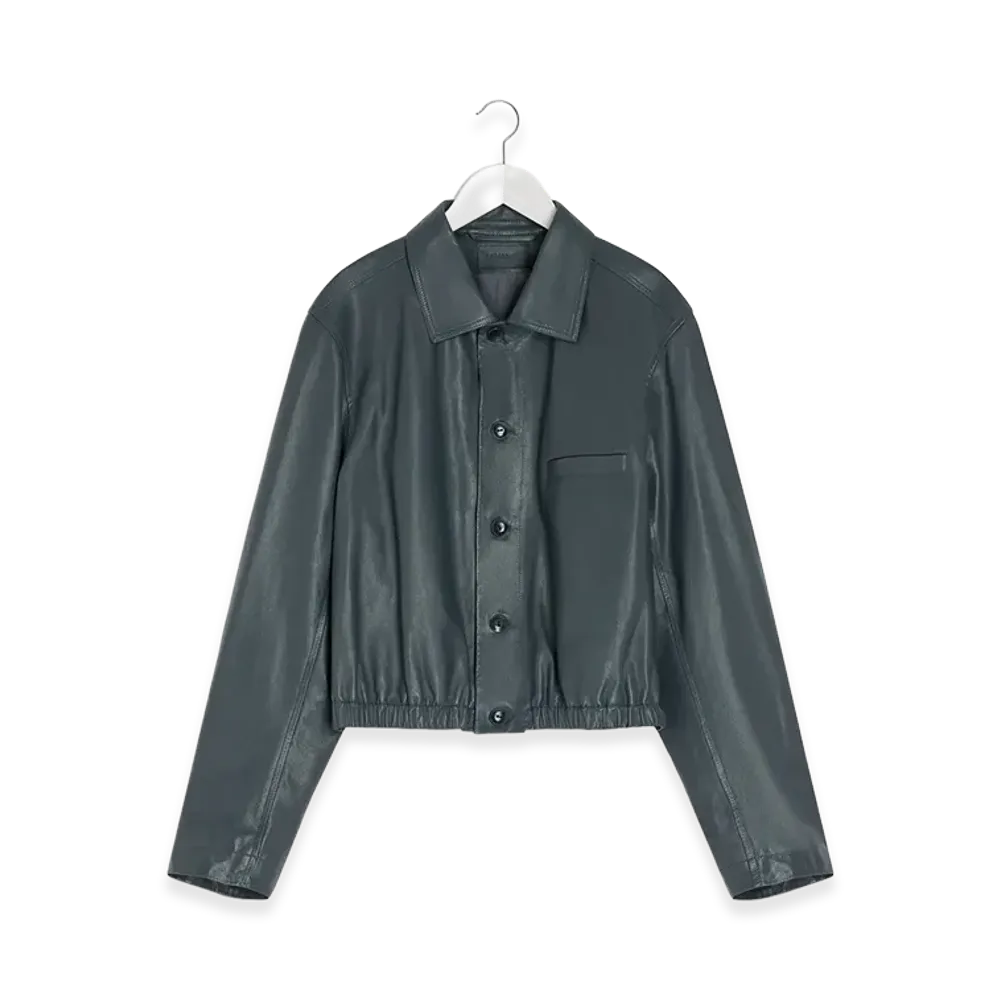 LEMAIRE Women's Soft Leather Blouson "Steel Grey"