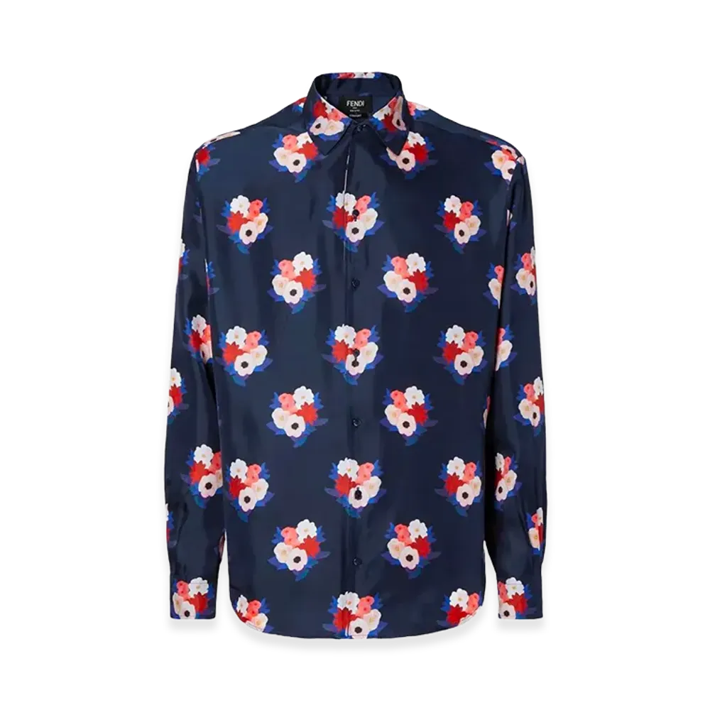 FENDI Shirt Over Silk Shirt "Blue"