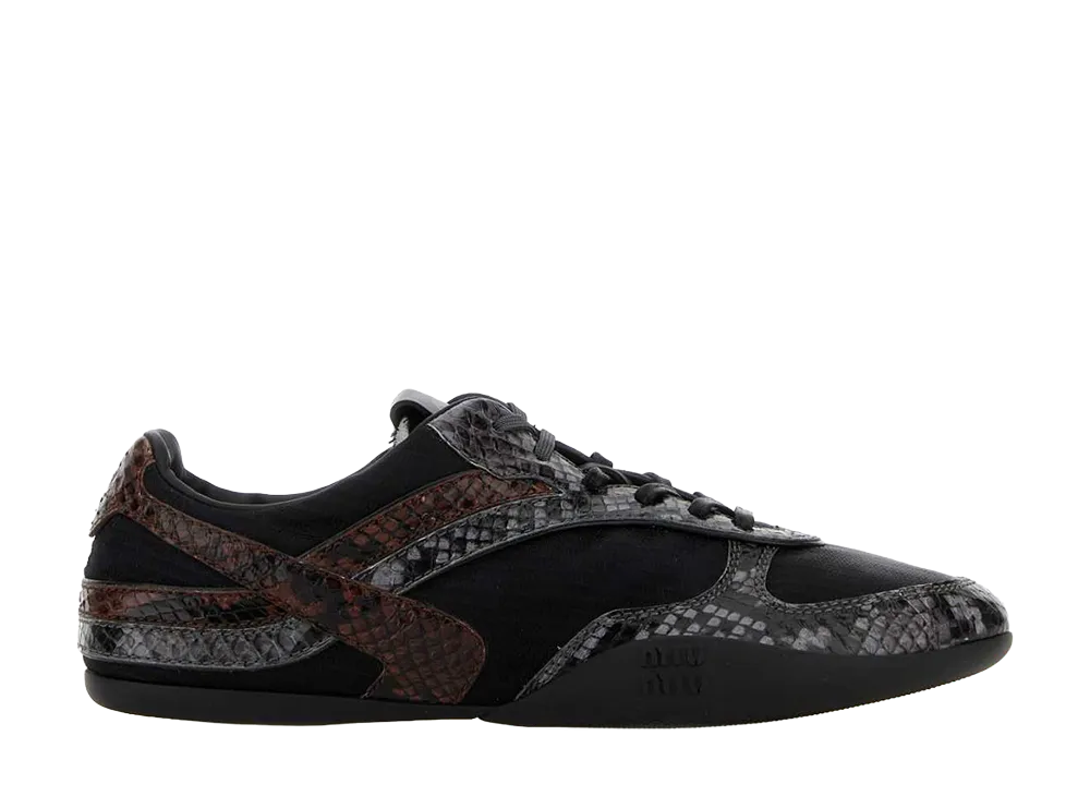 MIU MIU Women's Gymnasium Sneaker Python Print "Black"