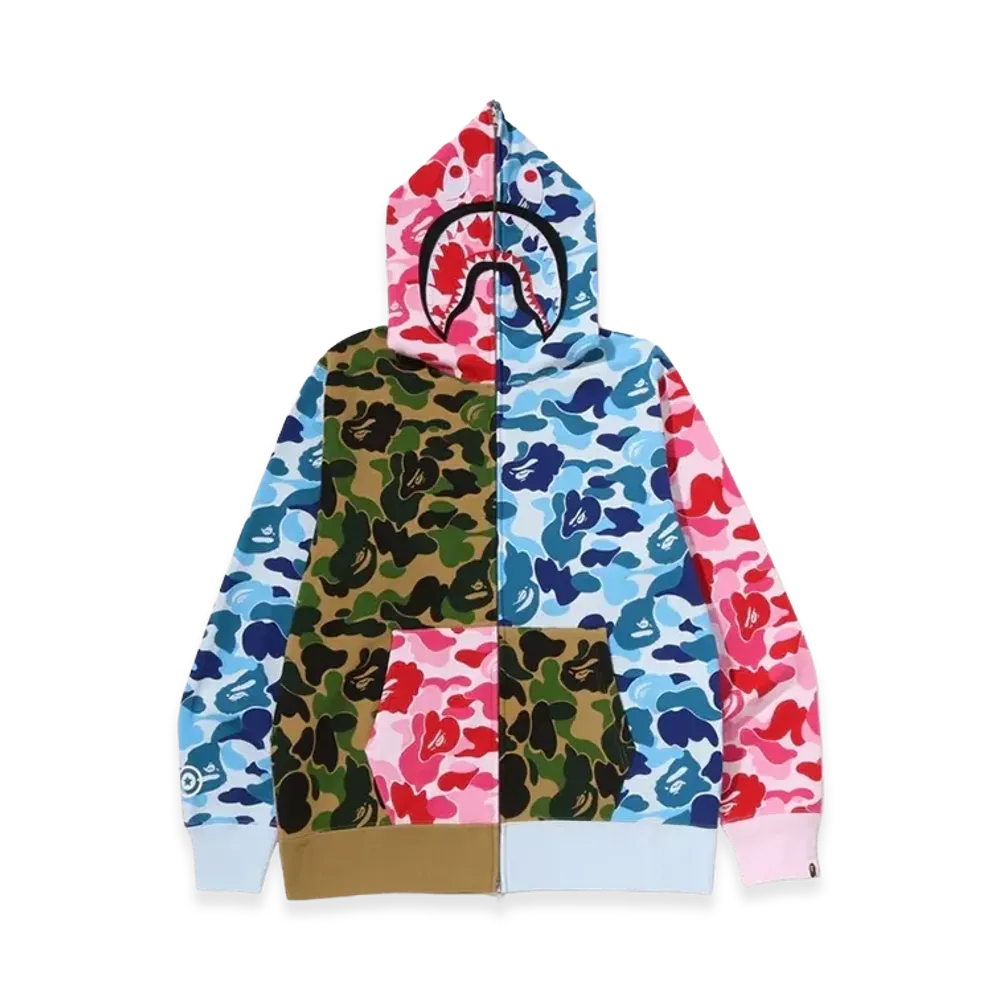 A BATHING APE ABC Camo Crazy Shark Full Zip Hoodie "Multi"