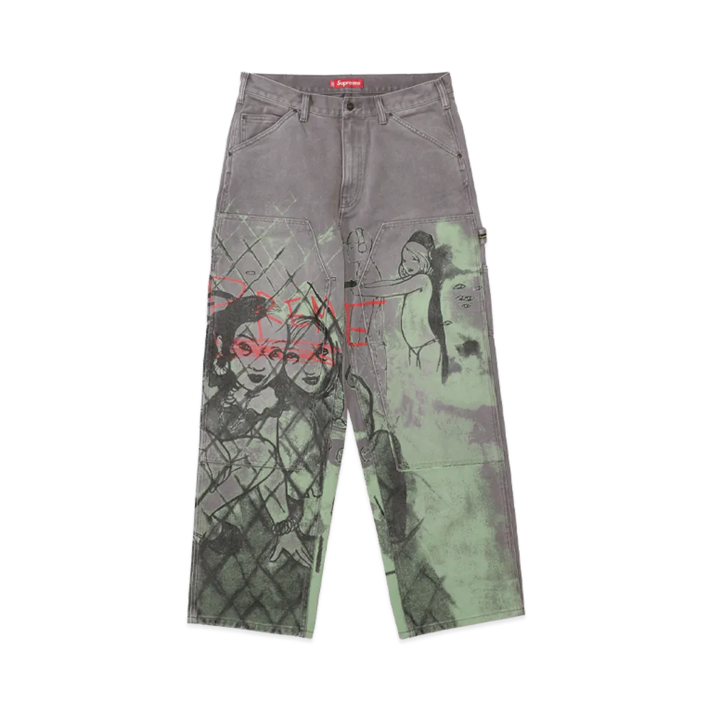 Supreme Rita Ackermann Double Knee Painter Pant "Grey"