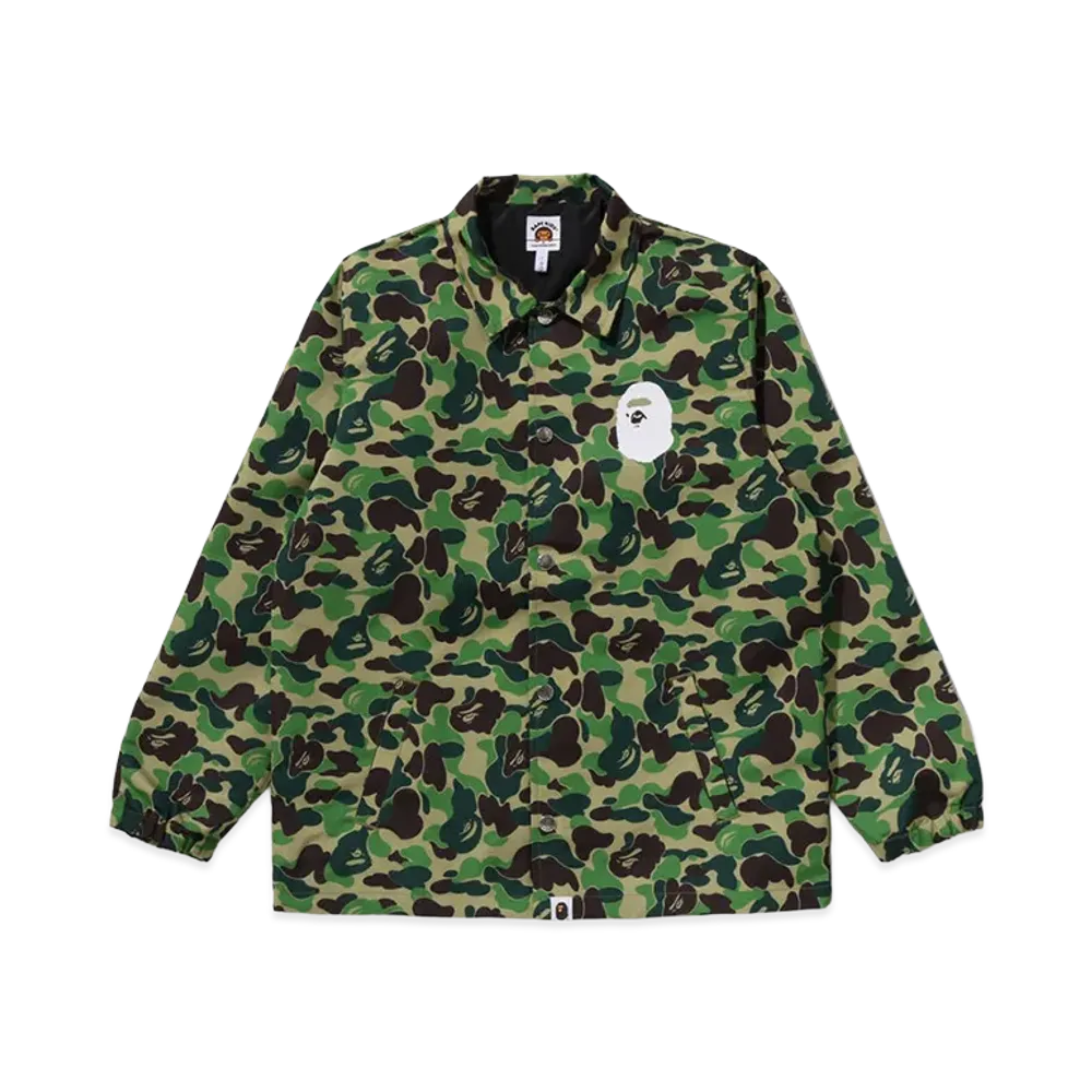 A BATHING APE Kids ABC Camo College Coach Jacket "Green"