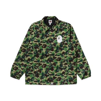A BATHING APE Kids ABC Camo College Coach Jacket "Green"