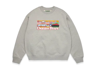 DENIM TEARS Liberty Rock Skyline Crewneck "Grey"