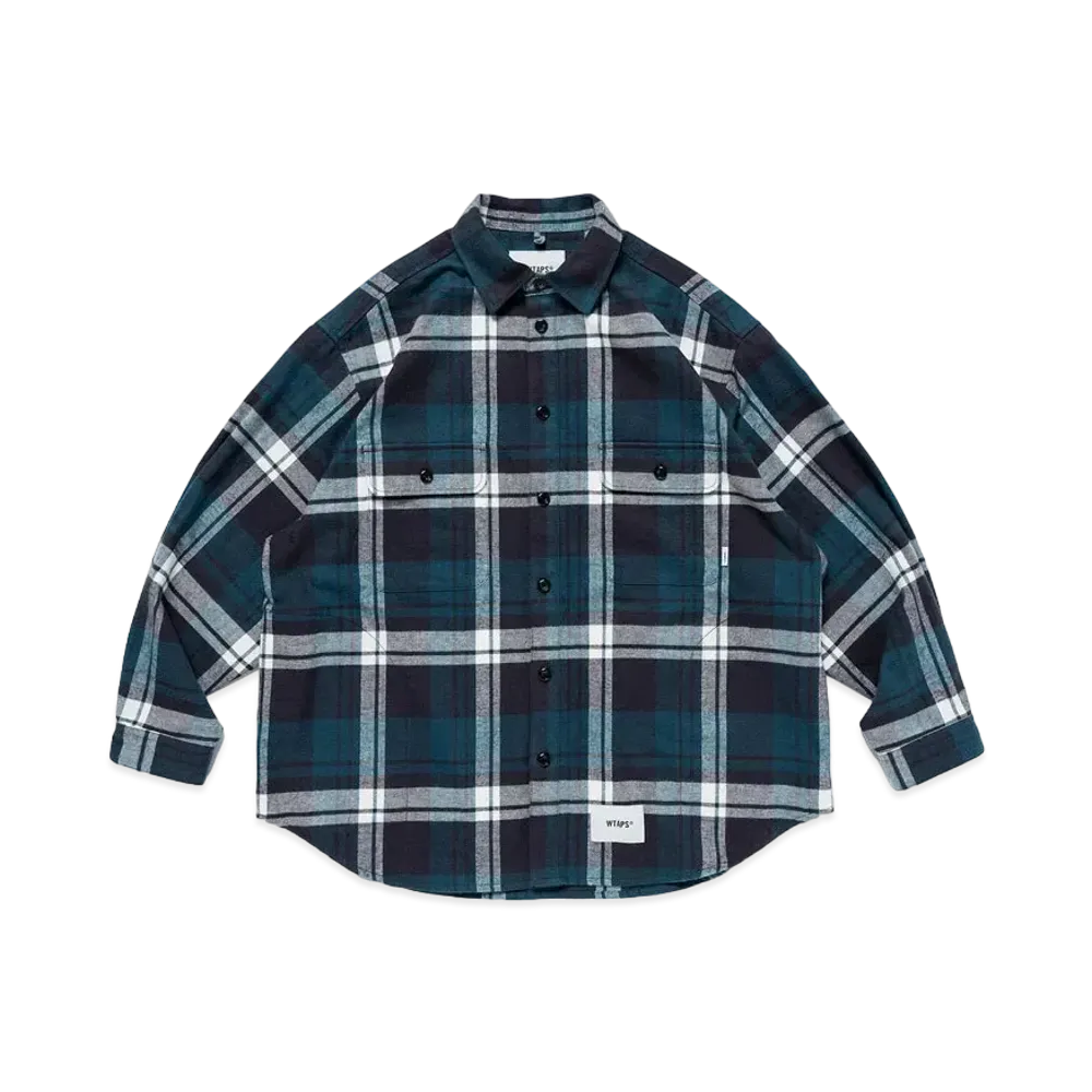 WTAPS WCPO 01 / LS / Cotton. Flannel. Textile "Green"