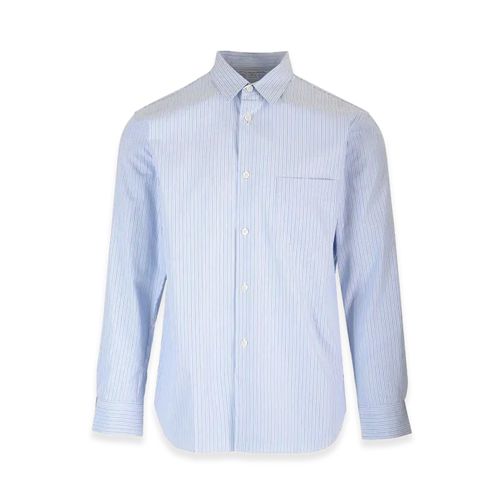 COMME des GARCONS SHIRT Striped Cotton Shirt "Light Blue"