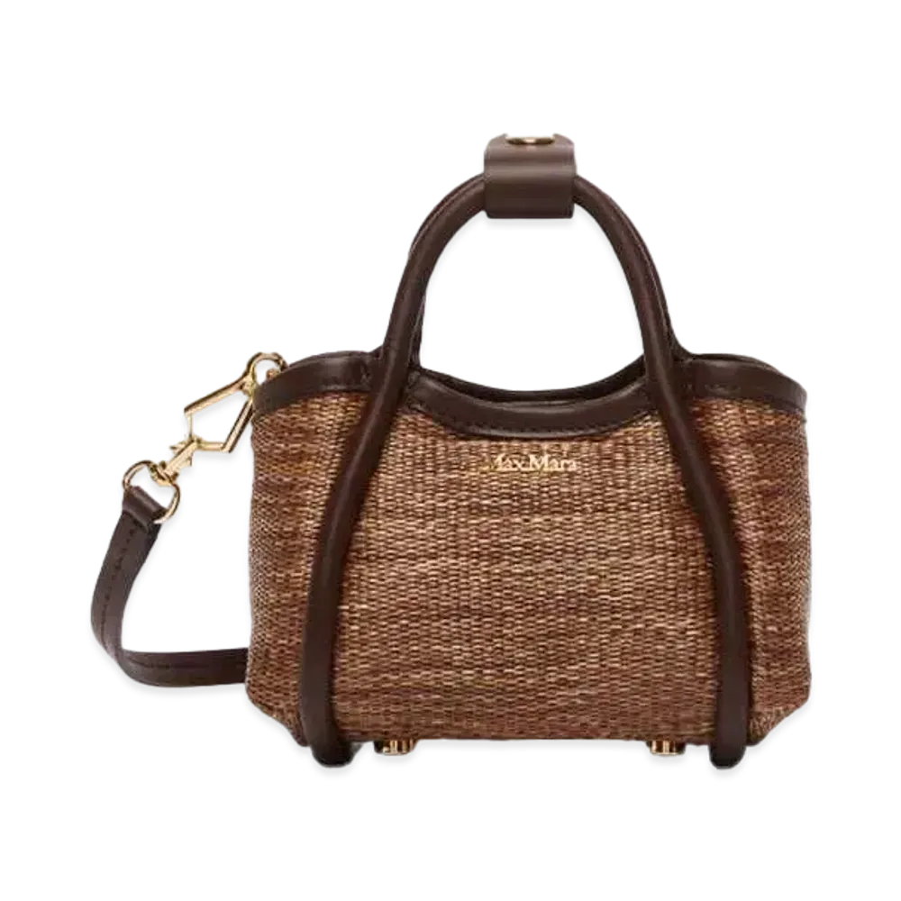 Max Mara Marine Straw Mini Bag "Tobacco Brown"