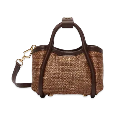 Max Mara Marine Straw Mini Bag "Tobacco Brown"