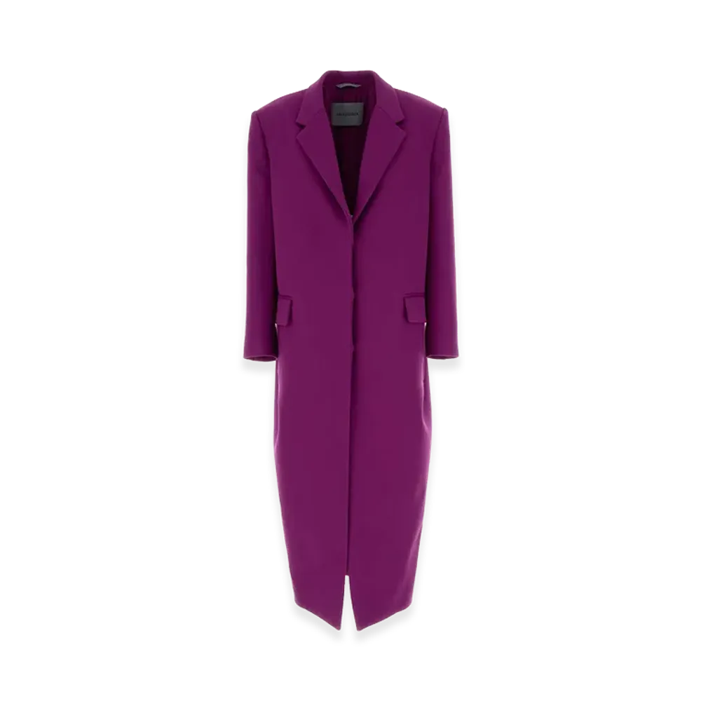 BALENCIAGA Women's Gabardine Coat "Purple"