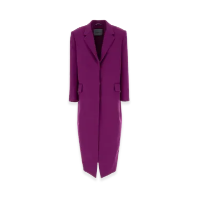 BALENCIAGA Women's Gabardine Coat "Purple"