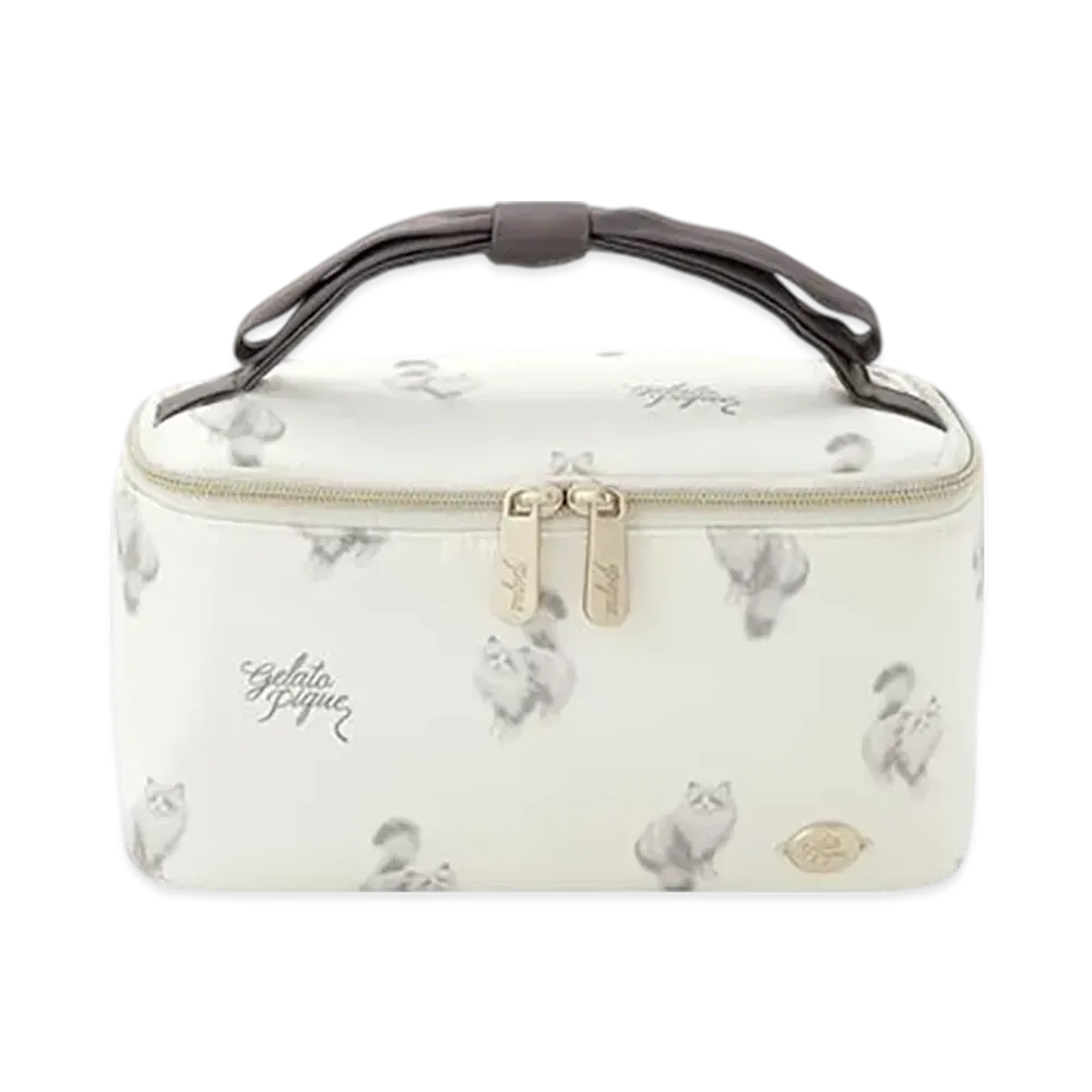 GELATO PIQUE Catall Pattern Vanity Pouch "Off White"