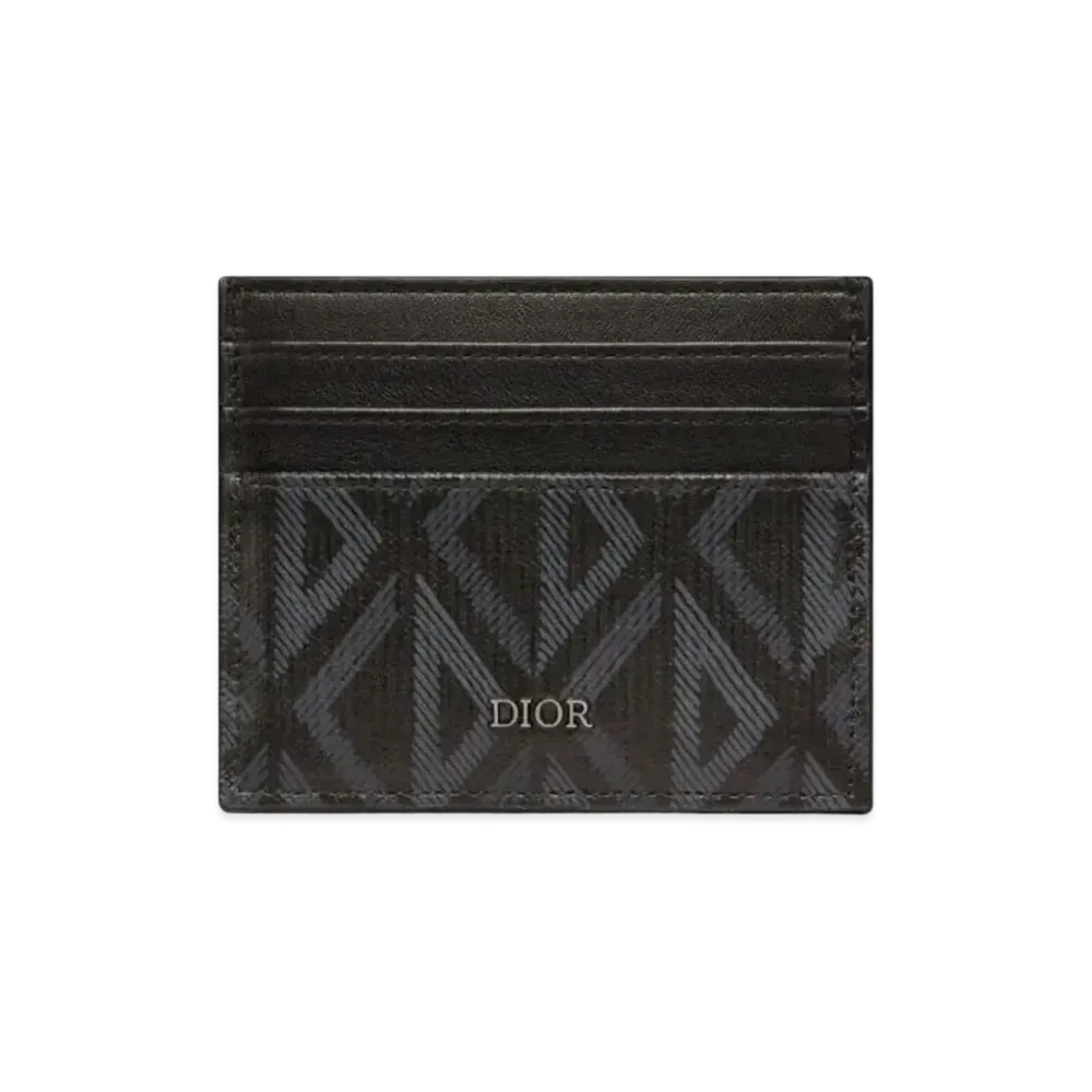 Dior Card Holder CD Diamond Canvas "Black"