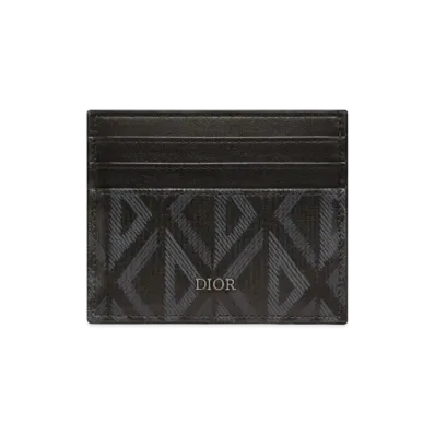 Dior Card Holder CD Diamond Canvas "Black"
