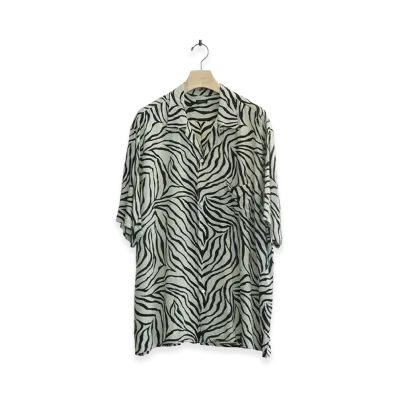 COMOLI Zebra Short Sleeve Open Collar Shirt "Zebra"