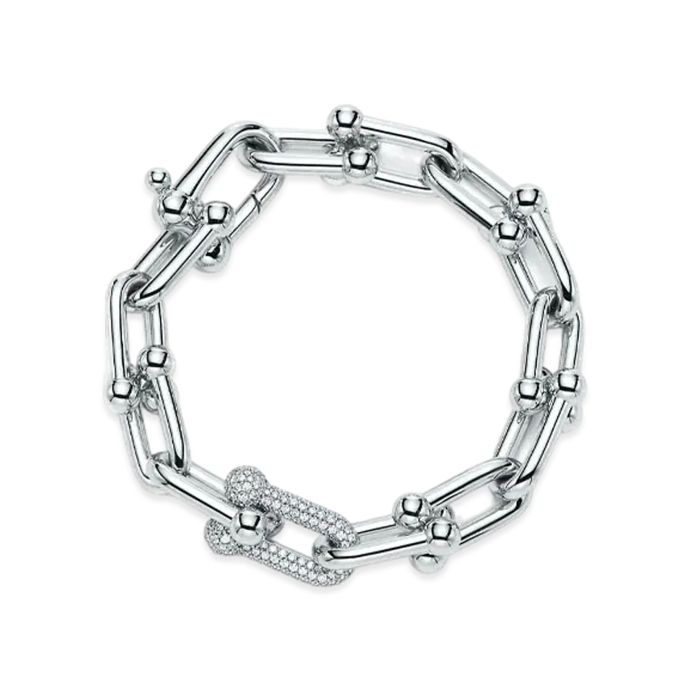 Tiffany & Co. HardWear Link Bracelet in 18k White Gold With Diamonds