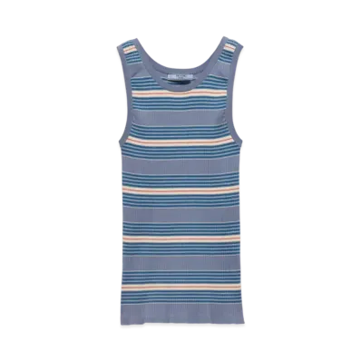PRADA Women's Striped Stretch Cotton Knit Top "Light Blue"