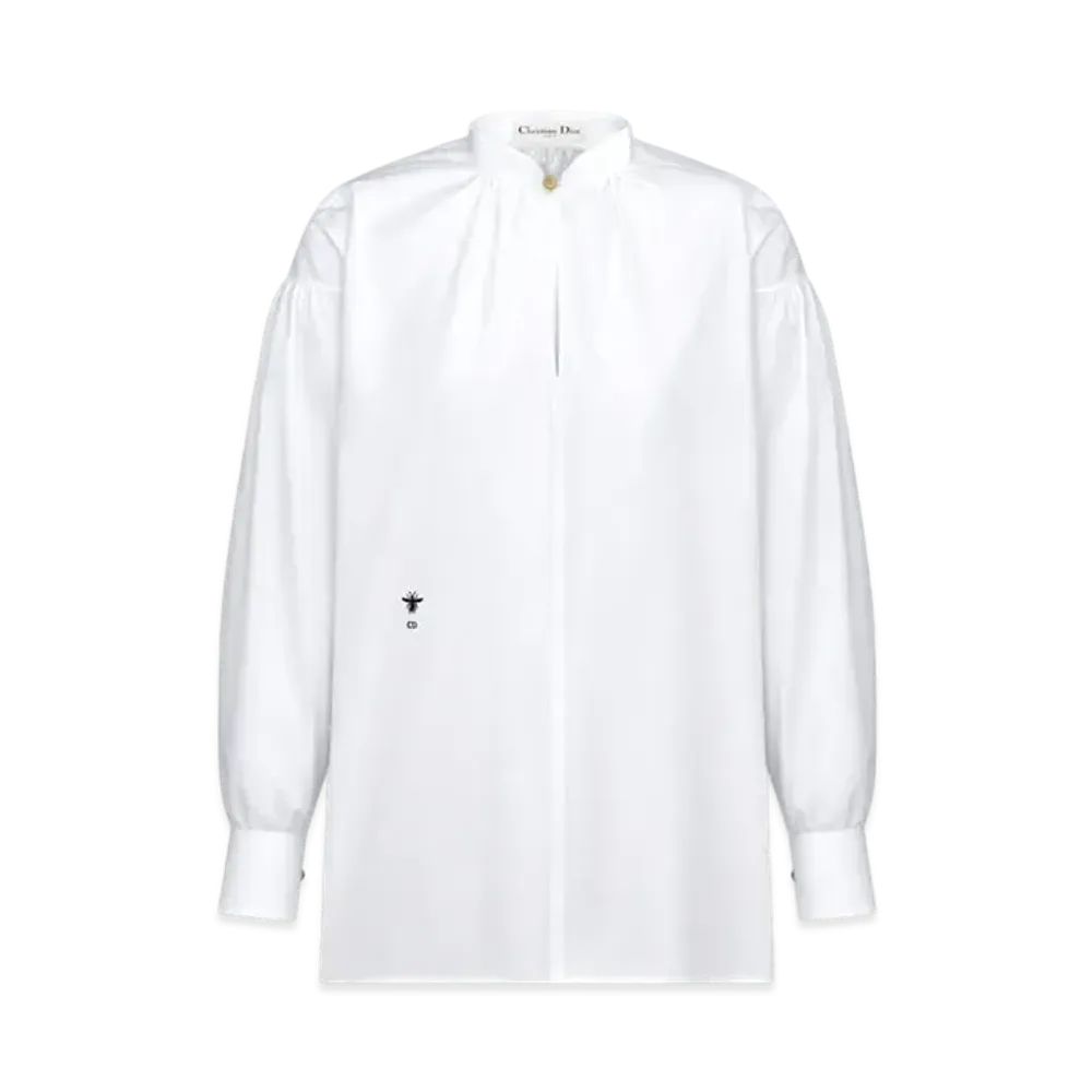 Dior Long Blouse Cotton Poplin "White"