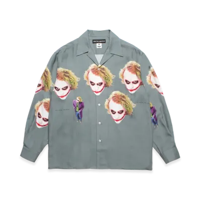 WACKO MARIA x The Dark Knight Trilogy L/S Hawaiian Shirt "Gray"