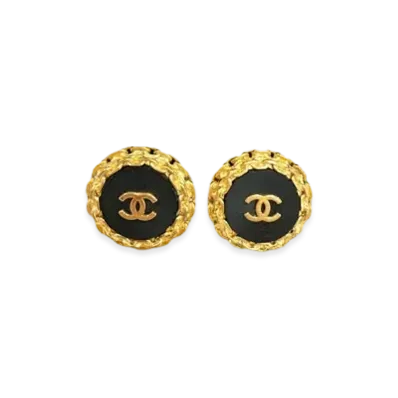 CHANEL Coco Mark Earrings "Gold/Black"