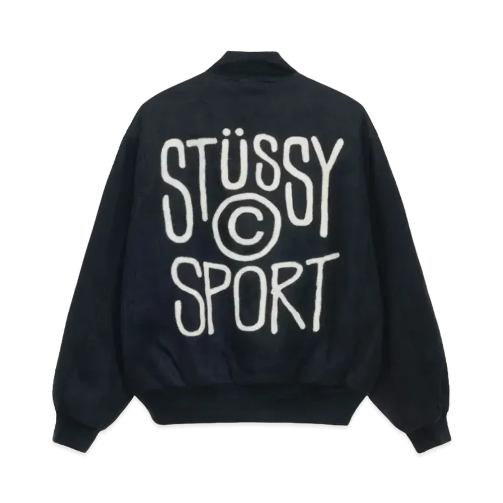 Stussy Sport Melton Varsity Jacket "Black"