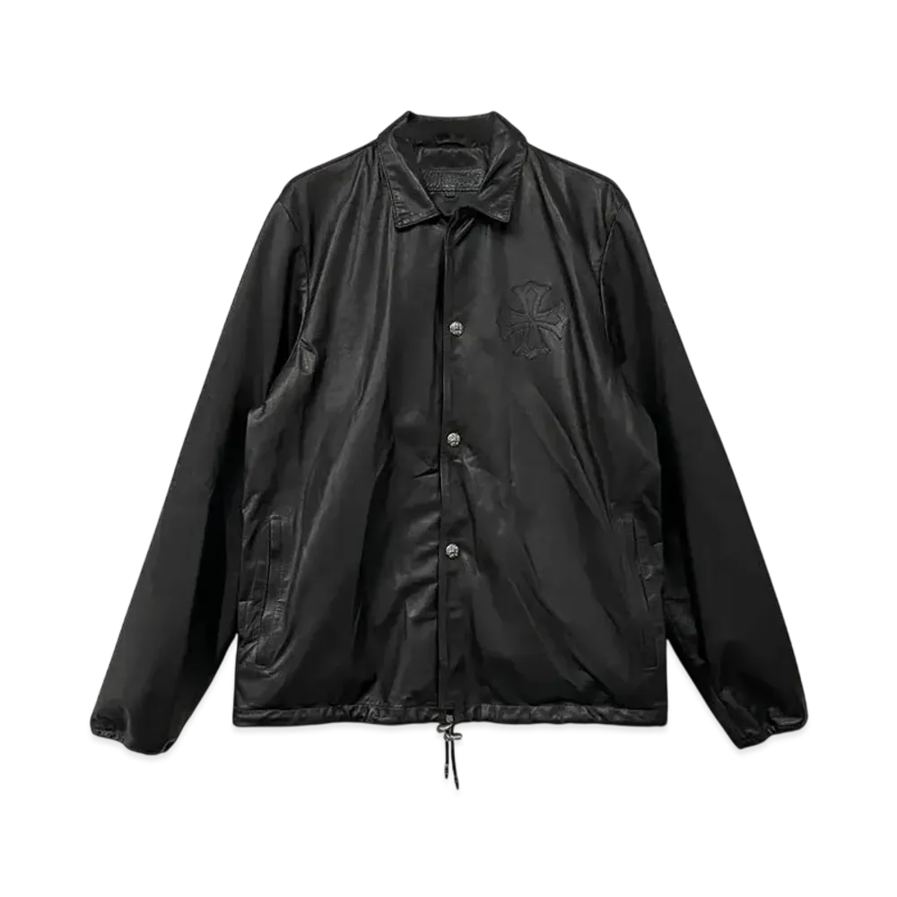 Chrome Hearts CH Plus Leather Patch Coach Jacket "Black"