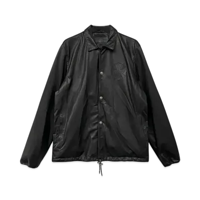 Chrome Hearts CH Plus Leather Patch Coach Jacket "Black"