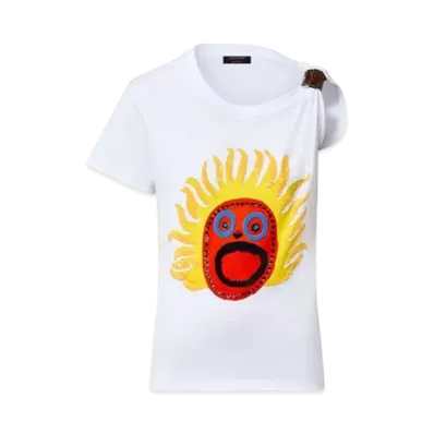 Louis Vuitton x Yayoi Kusama Sun Print Buckle Sleeve T-Shirt My Eternal Soul "Blanc"