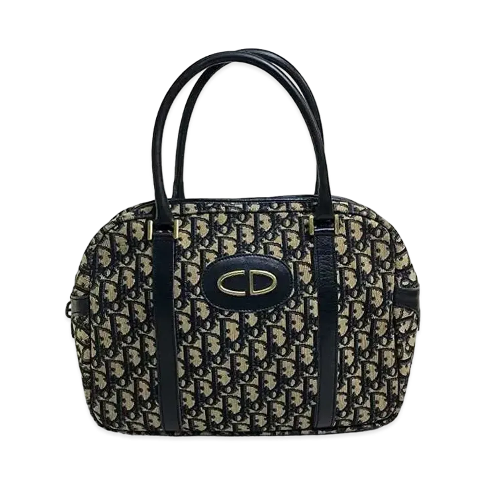 Dior Trotter CD Logo Hand Bag "Navy"