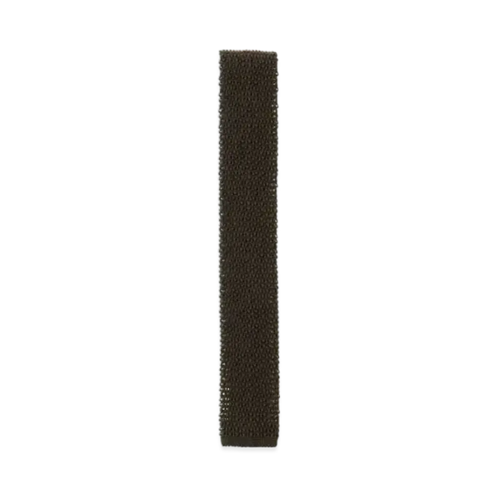BEAMS Cotton Knit Tie Solid "Olive"