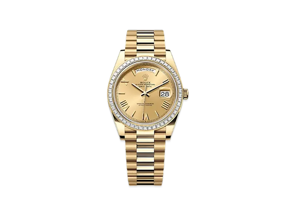 ROLEX Day-Date 40mm Yellow Gold Diamond 228398TBR "Champagne-colour"
