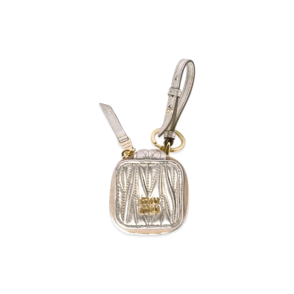 MIUMIU Trick Matelasse Nappa Leather Keyring "Gold"