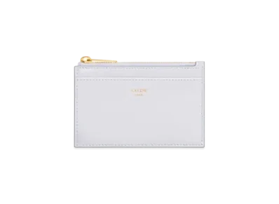 CELINE Zipped Card Holder in Smooth Calfskin "Light Gray"