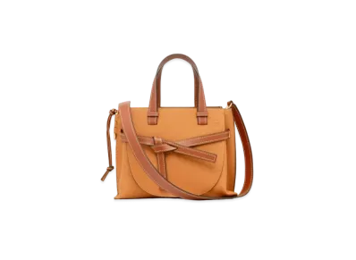LOEWE Small Gate Top Handle Bag In Soft Grained Calfskin "Light Caramel / Pecan"