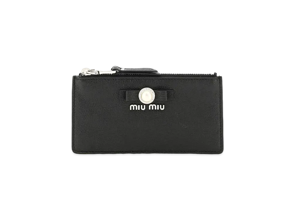 MIU MIU Madras Leather Envelope Wallet "Black"